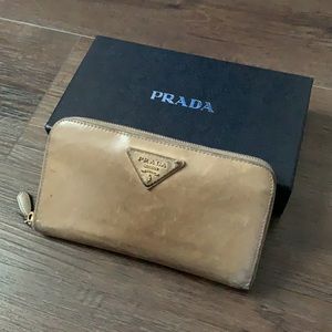 Prada Tan Leather Wallet